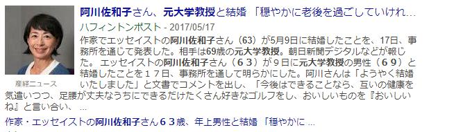 阿川佐和子（６３）元大学教授（６９）