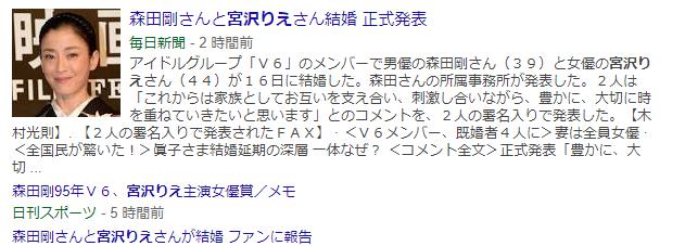 宮沢りえ V6森田剛