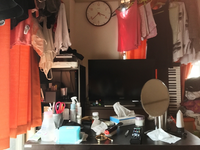 部屋は整理整頓されていない、服が脱ぎっぱなし、髪はボサボサ、むだ毛の処理が出来ていない等…