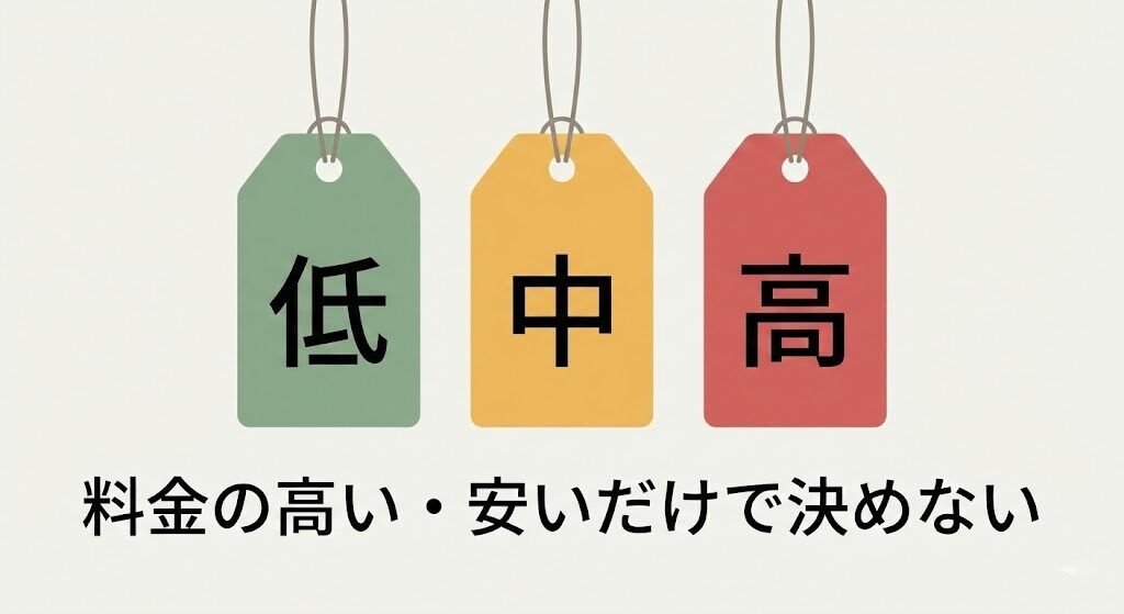 結婚相談所の料金帯の違いを表したイラスト
