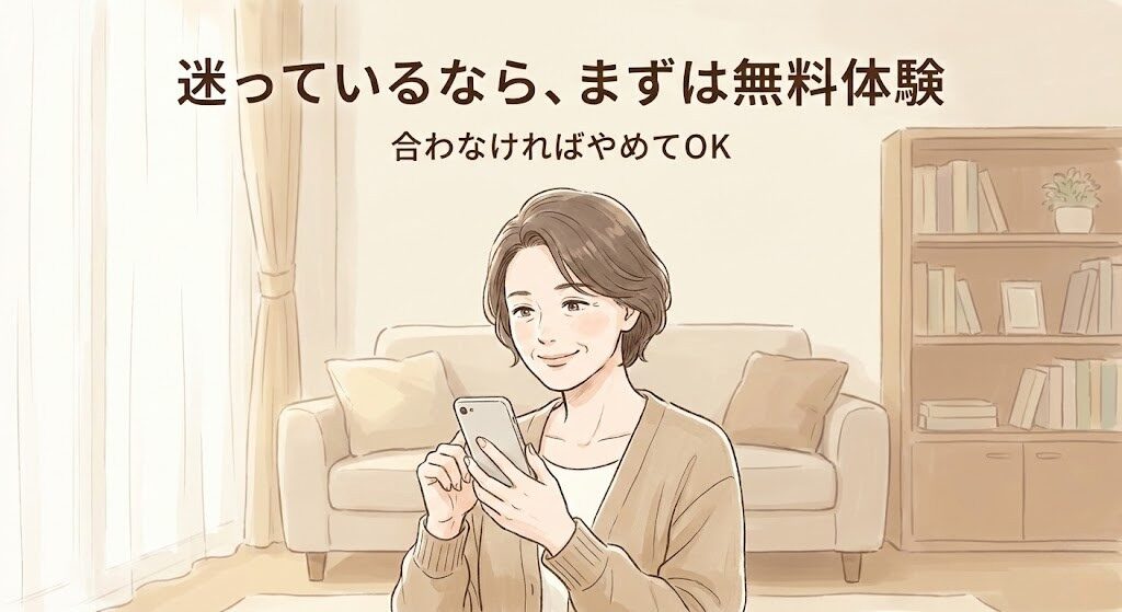 華の会メールを無料体験から始めることを促すイメージ