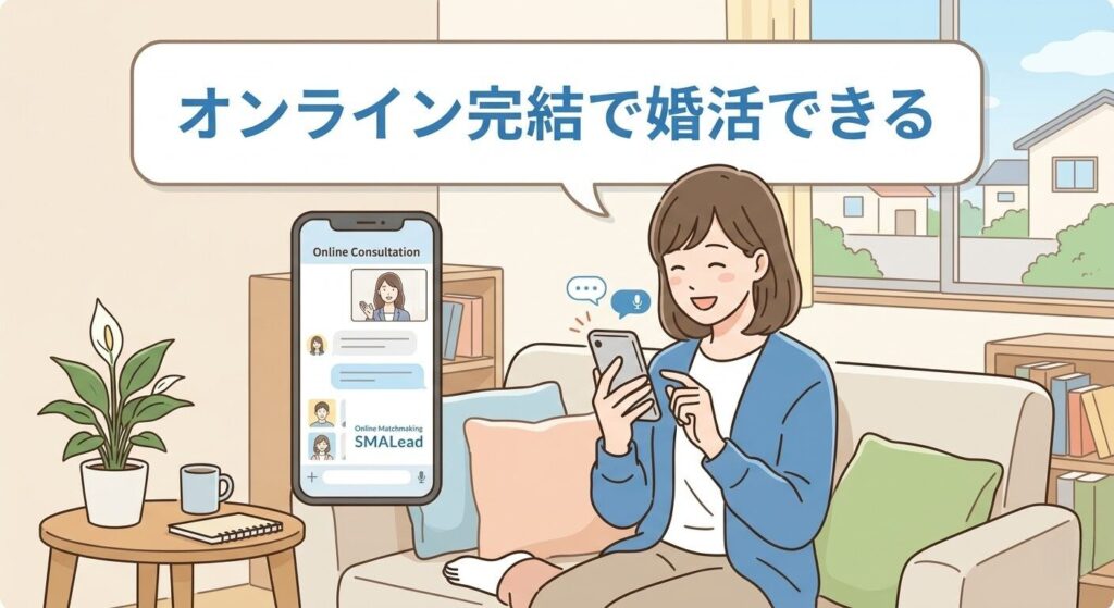 オンライン完結型の婚活サービスのイメージ