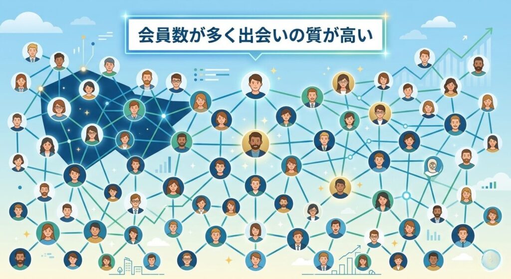 IBJネットワークによる出会いの多さを表す画像