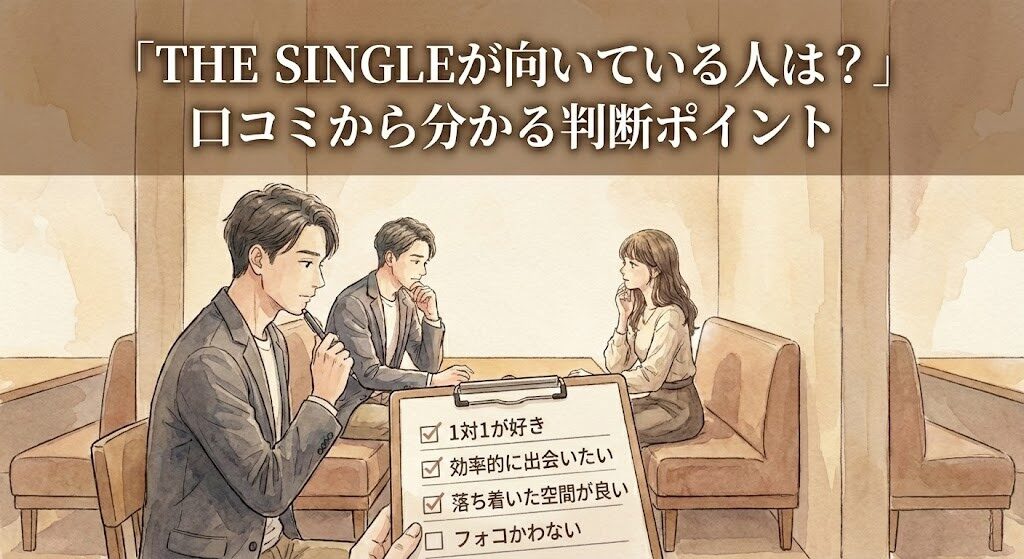THE SINGLEの口コミをもとに、向いている人・向かない人を判断するイメージ