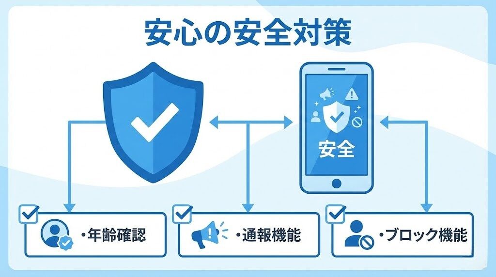 華の会メールの安全対策イメージ