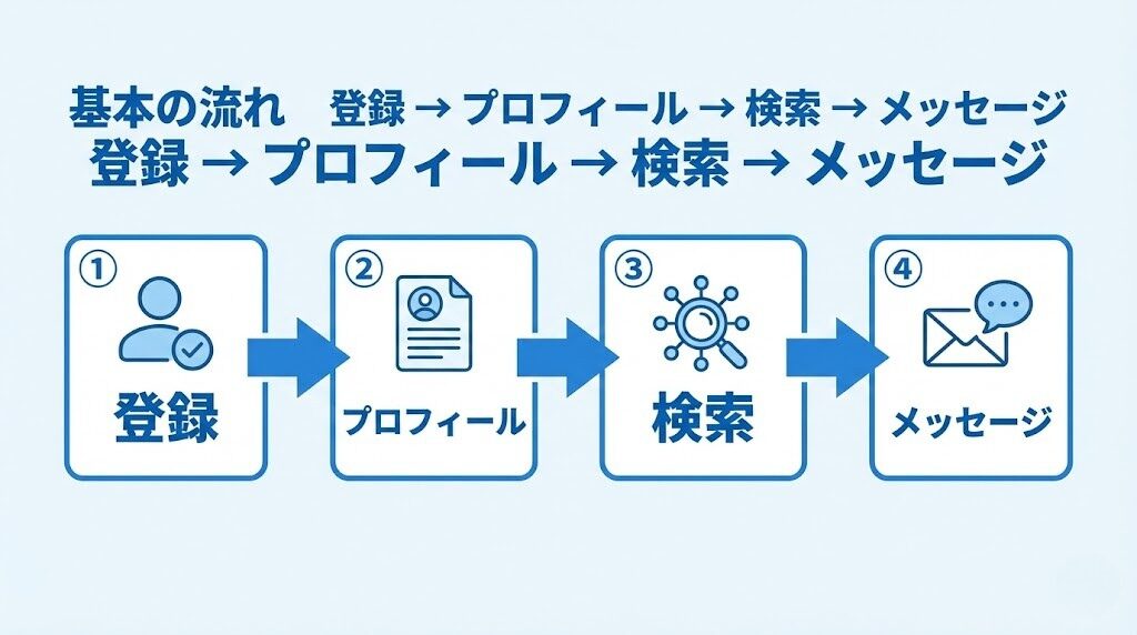華の会メールの基本的な使い方の流れ