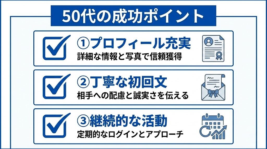 50代が出会うための成功ポイント