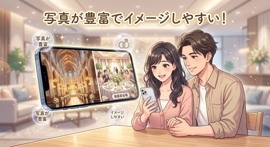スマ婚は写真やアプリで式場のイメージがしやすい
