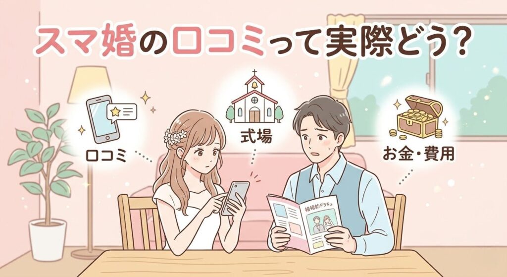 スマ婚の口コミや評判が気になる新郎新婦のイメージ